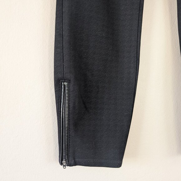 White House Black Market Black Skinny Ankle Pant Zippered Leg Houndstooth Sz 14 - Picture 3 of 16